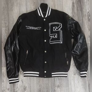 Sole Et. AL Black Varsity Jacket with White Accents